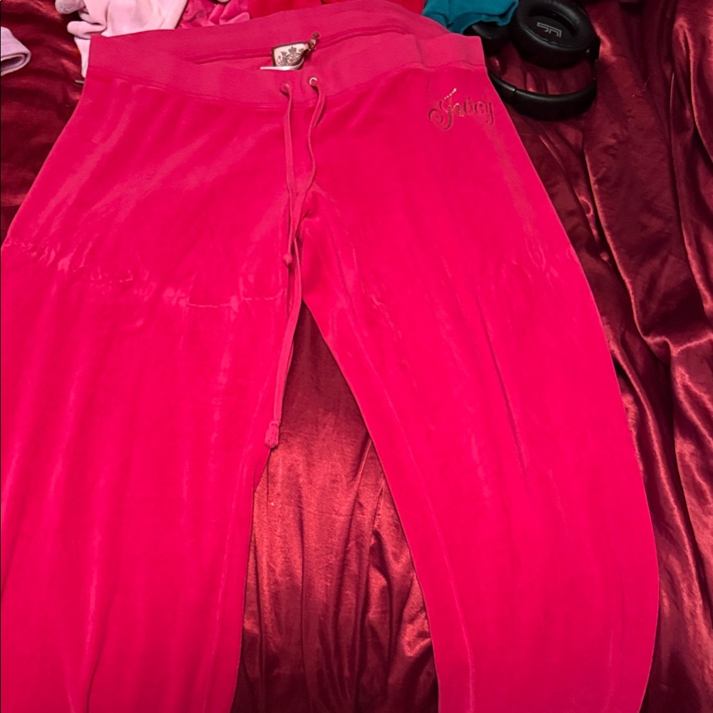 hot  pink n gold Juicy Couture track pants